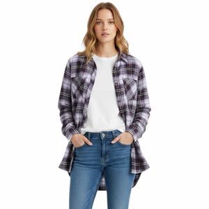AMERICAN EAGLE Women’s Plaid Ahh-Mazingly Soft Boyfriend Fit Flannel Shirt Small